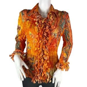 Jaipur Crinkle Long Sleeve Blouse Size L